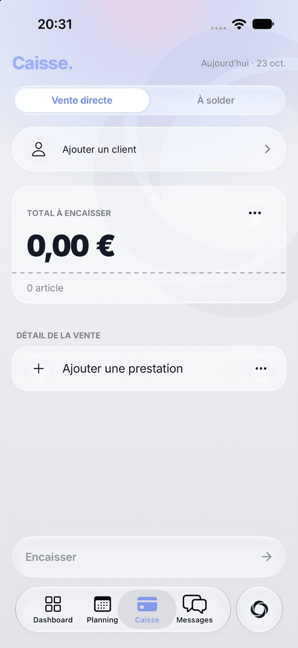 Caisse Ikaly, vente directe vide