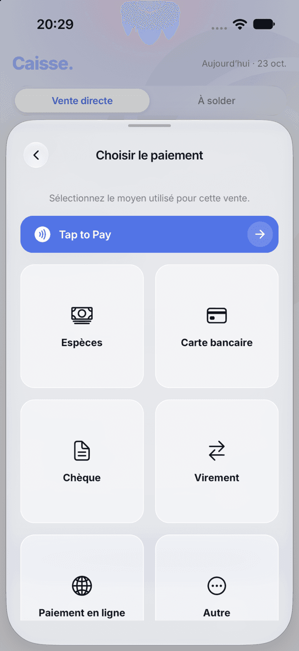 Choix du moyen de paiement