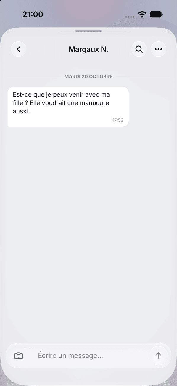 Une conversation avec une cliente