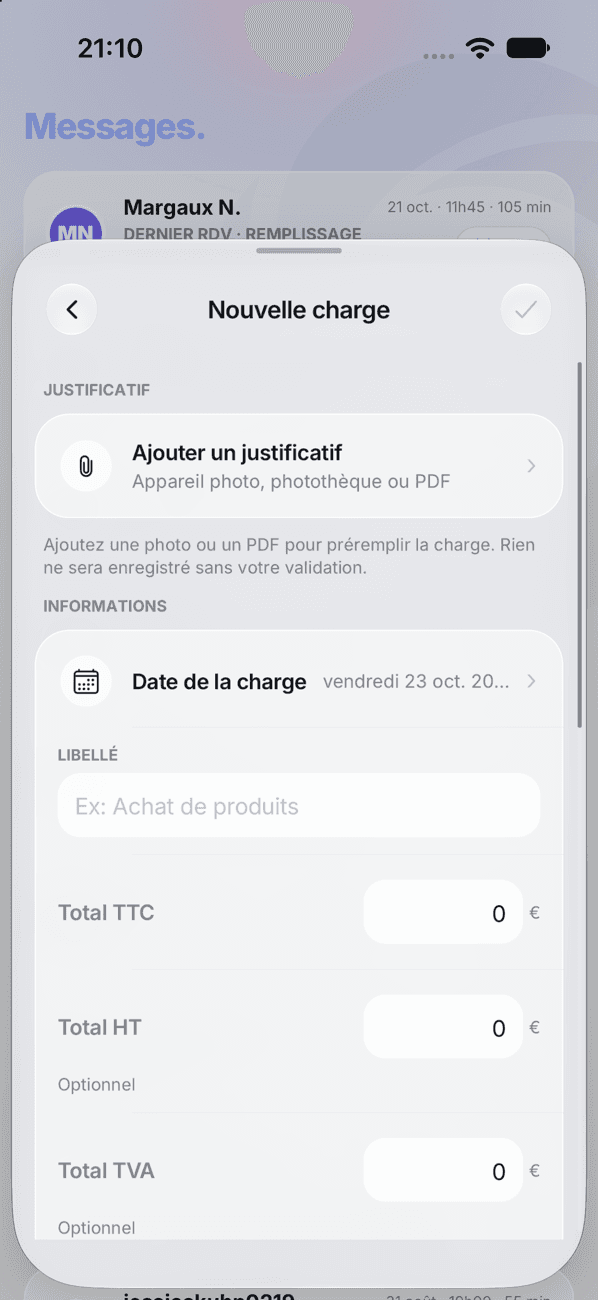 Formulaire de nouvelle dépense