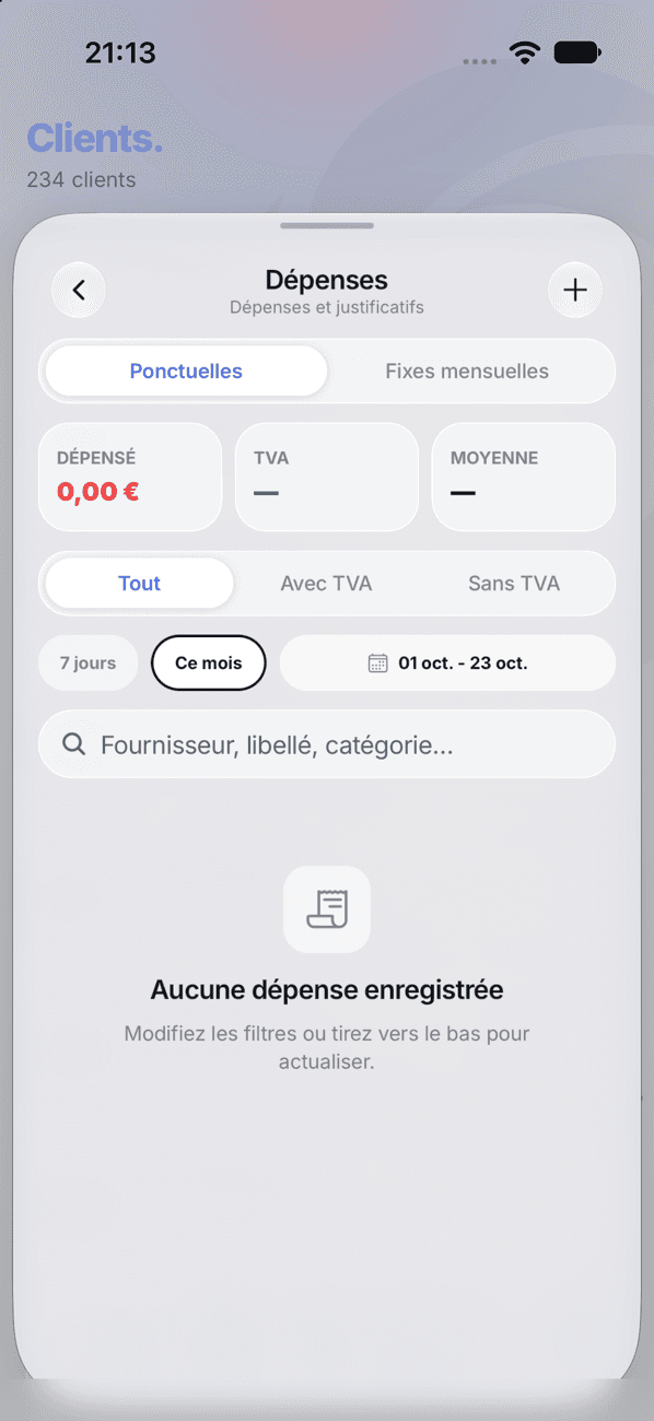 Historique des dépenses