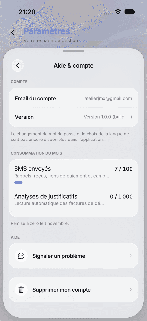 Aide et compte
