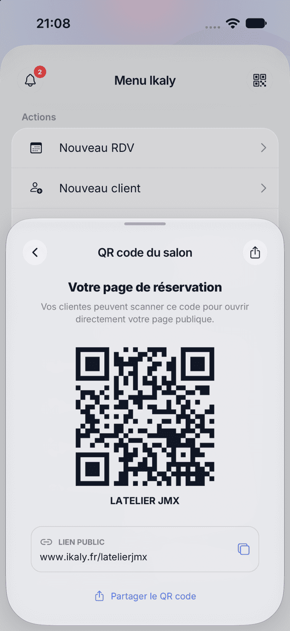 QR code de la page du salon