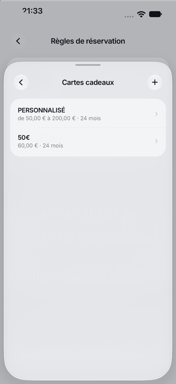 Modèles de cartes cadeaux